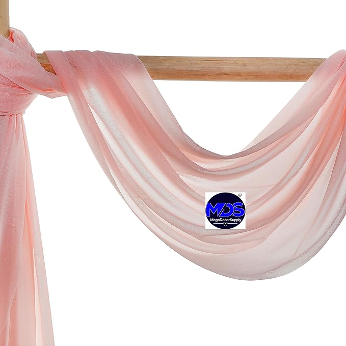 MDS Halloween Chiffon Draping Fabric - 1 Panel, 30" Wide x 40ft Long - Sheer Spooky Arbor & Canopy Drapery for Haunted House Backdrops, Party Ceilings, DIY Costumes & Themed Events - Dusty Rose