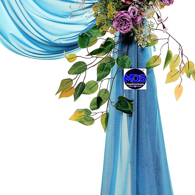 MDS Halloween Chiffon Draping Fabric - 2 Panel, 30" Wide x 100ft Long - Sheer Spooky Arbor & Canopy Drapery for Haunted House Backdrops, Party Ceilings, DIY Costumes & Themed Events - Dark Teal