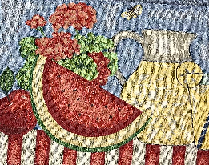 Tache 13x54 Fruity Drinks Table Runner, Colorful Watermelon Lemonade Decorative Spring Summer Woven Tapestry Dresser Coffee Kitchen Dining