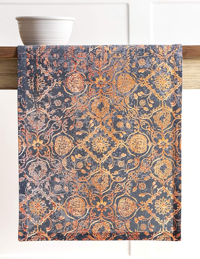 Maison d' Hermine Table Runner 100% Cotton Single Layer Table Runners 108 inches Long for Thanksgiving Christmas Decorations Home Kitchen Dining Party Wedding (Imperfection, 14.5" x 108")