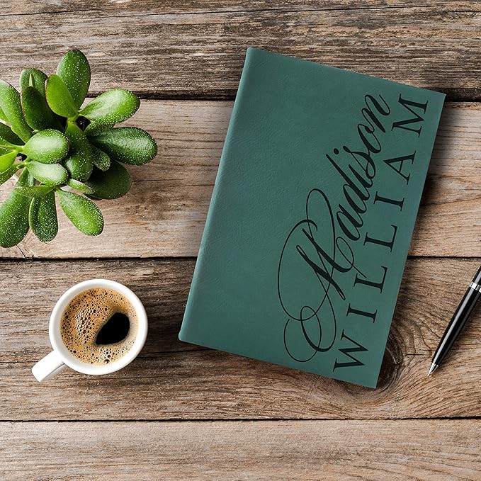 Personal Leather Journal Notebooks | 12 Design, 9 Color - Darkbrown | Journal for Women, Men - Custom Notebook to Write in - Diary for Girls, Women - Personalized Gift Idea for Girl, Boy, Mom and Dad