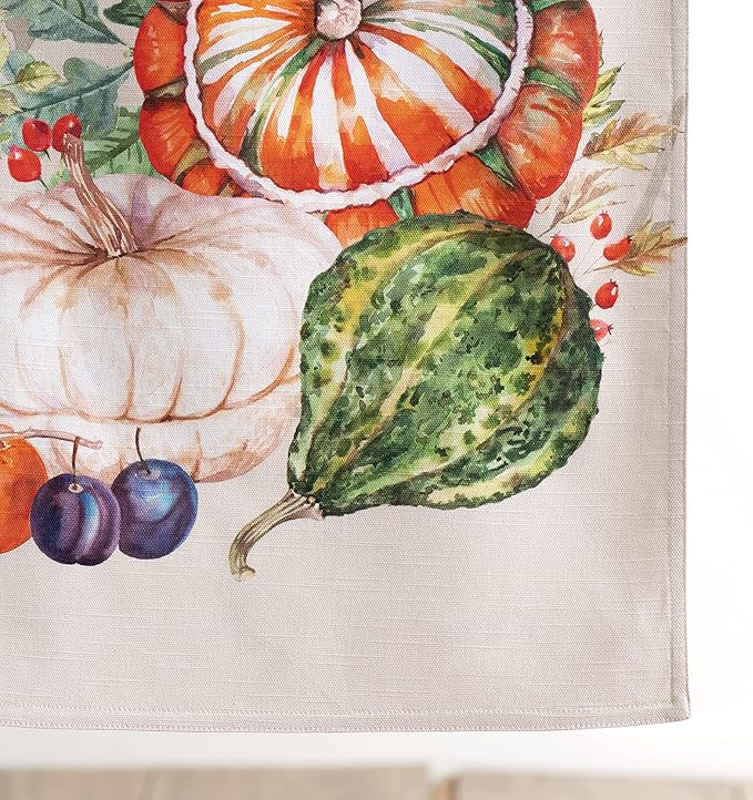 Maison d' Hermine Table Runner 100% Cotton Double Layer Table Runners 108 inches Long for Thanksgiving Christmas Decorations Home Kitchen Dining Party Wedding (Lumina, 14.5" x 108")