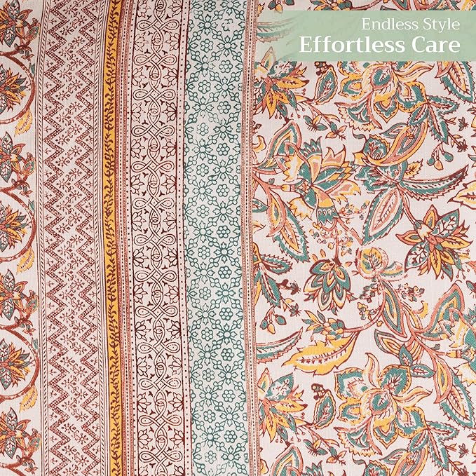 Maison d' Hermine Table Runner 100% Cotton Single Layer Table Runners 108 inches Long for Thanksgiving Christmas Decorations Home Kitchen Dining Party Wedding (Nila, 14.5" x 108")