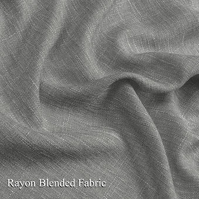 Vision Home Pinch Pleated Gray Semi Sheer Curtains Textured Light Filtering Window Curtains 72 inch for Living Room Bedroom Rayon Blended Charcoal Grey Pinch Pleat Drapes with Hooks 2 Panels 40"Wx72"L