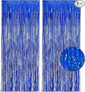 Dark Blue Tinsel Backdrop Streamers - GREATRIL Party Streamers Backdrop Foil Fringe Curtains for Birthdays/Bachelorette/Bridal Shower/Engagement Decorations - 1m x 2.5m - Pack of 2