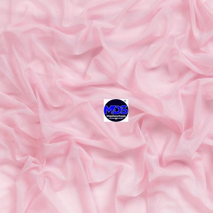 MDS Halloween Chiffon Draping Fabric - 1 Panel, 30" Wide x 50ft Long - Sheer Spooky Arbor & Canopy Drapery for Haunted House Backdrops, Party Ceilings, DIY Costumes & Themed Events - Blush Pink