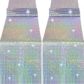 Durony 2 Pack Disco Table Runner 11 x 108 Inch Mirror Silver Laser Glitter Foil Cover With Sparkle Sequin for Bachelorette, 70s, Cowgirl Party Decorations