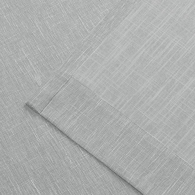 Vision Home Gray Pinch Pleated Semi Sheer Curtains Textured Light Filtering Window Curtains 84 inches for Living Room Bedroom Silver Grey Pinch Pleat Drapes with Hooks Back Tabs 2 Panels 40" Wx84 L