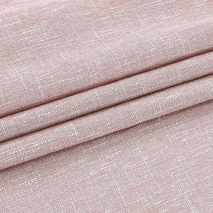 Vision Home Pink Pinch Pleated Semi Sheer Curtains for Girls Bedroom Living Room Textured Light Filtering Window Curtains 63 inch Rayon Blended Pinch Pleat Pink Drapes with Hooks 2 Panels 40" Wx63 L