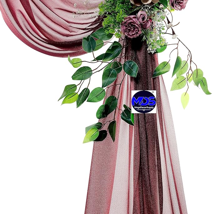 MDS Halloween Chiffon Draping Fabric - 1 Panel, 30" Wide x 20ft Long - Sheer Spooky Arbor & Canopy Drapery for Haunted House Backdrops, Party Ceilings, DIY Costumes & Themed Events - Burgundy