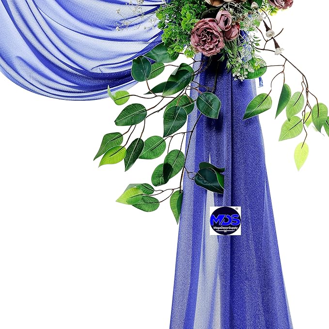 MDS Halloween Chiffon Draping Fabric - 1 Panel, 30" Wide x 20ft Long - Sheer Spooky Arbor & Canopy Drapery for Haunted House Backdrops, Party Ceilings, DIY Costumes & Themed Events - Royal Blue