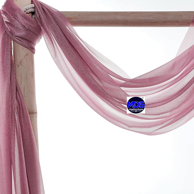 MDS Halloween Chiffon Draping Fabric - 1 Panel, 30" Wide x 50ft Long - Sheer Spooky Arbor & Canopy Drapery for Haunted House Backdrops, Party Ceilings, DIY Costumes & Themed Events - Mauva