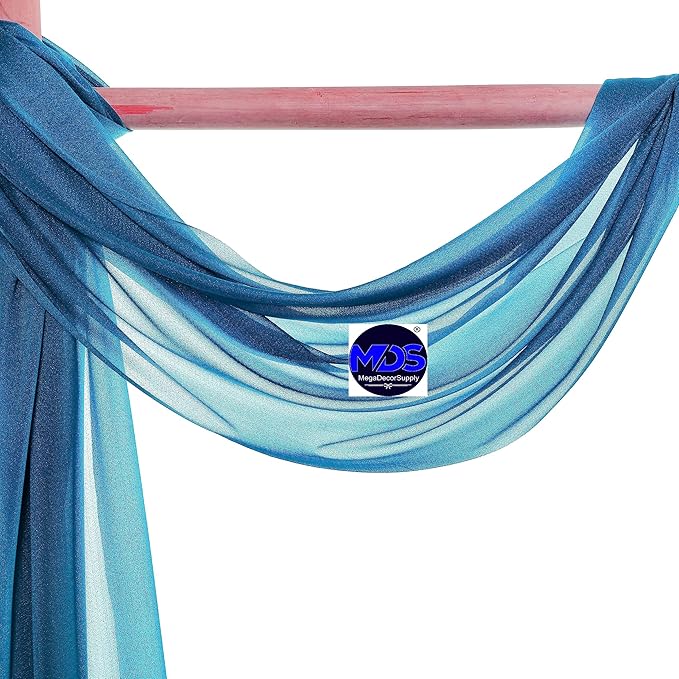 MDS Halloween Chiffon Draping Fabric - 1 Panel, 30" Wide x 40ft Long - Sheer Spooky Arbor & Canopy Drapery for Haunted House Backdrops, Party Ceilings, DIY Costumes & Themed Events - Dark Teal