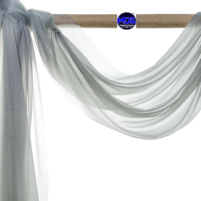 MDS Halloween Chiffon Draping Fabric - 1 Panel, 30" Wide x 40ft Long - Sheer Spooky Arbor & Canopy Drapery for Haunted House Backdrops, Party Ceilings, DIY Costumes & Themed Events - Gray