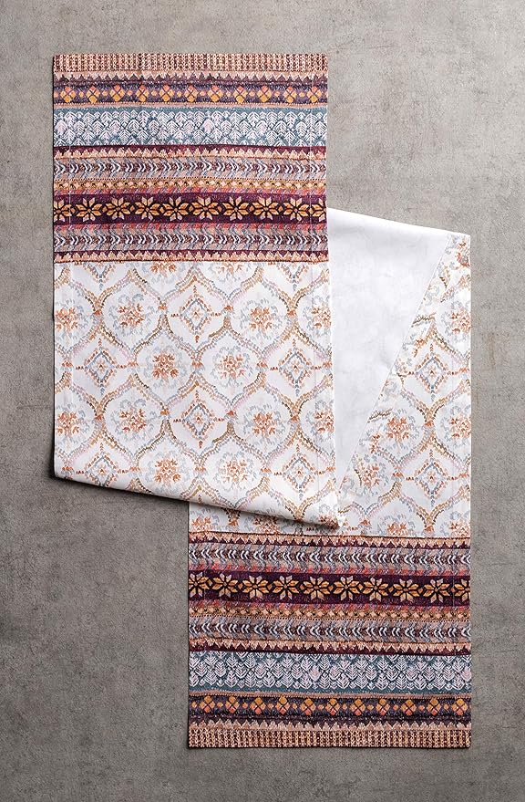 Maison d' Hermine Table Runner 100% Cotton Single Layer Table Runners 36 inches Long for Thanksgiving Christmas Decorations Home Kitchen Dining Party Wedding (Fair Isle, 14.5" x 36")