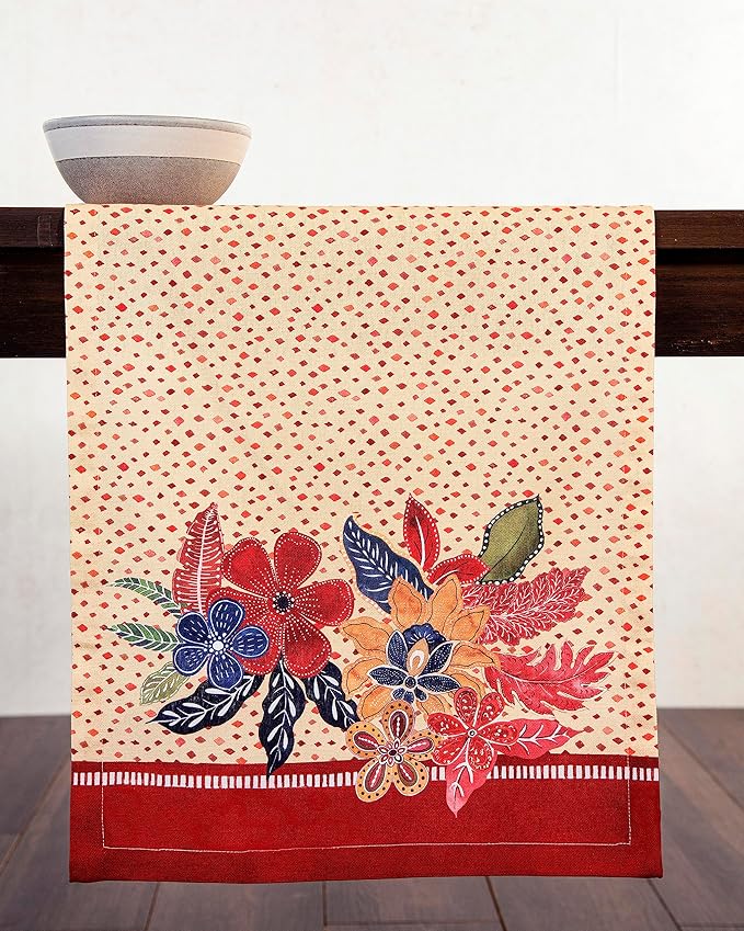 Maison d' Hermine Table Runner 100% Cotton Double Layer Table Runners 72 inches Long for Thanksgiving Christmas Decorations Home Kitchen Dining Party Wedding (Kalahari, 14.5" x 72")