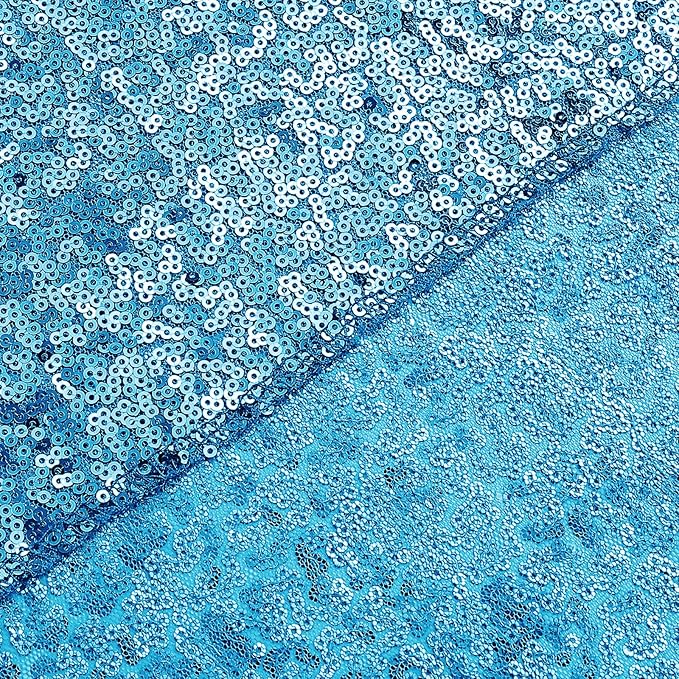 Sugargirl Turquoise Sequin Backdrop Curtain 2 Panels 2FTx8FT Glitter Turquoise Background Drapes Sparkle Photography Backdrop for Party Wedding Birthday Wall Decoration