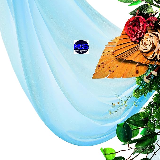 MDS Halloween Chiffon Draping Fabric - 1 Panel, 30" Wide x 50ft Long - Sheer Spooky Arbor & Canopy Drapery for Haunted House Backdrops, Party Ceilings, DIY Costumes & Themed Events - Turquoise