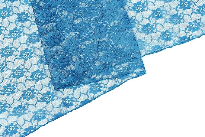 MDS Pack of 15 Wedding 12 x 108 inches Lace Table Runner for Wedding, Decorations for Birthday Parties, Banquets, Graduations, Engagements, and Runners fit Rectangle, Round Table- Dark Teal