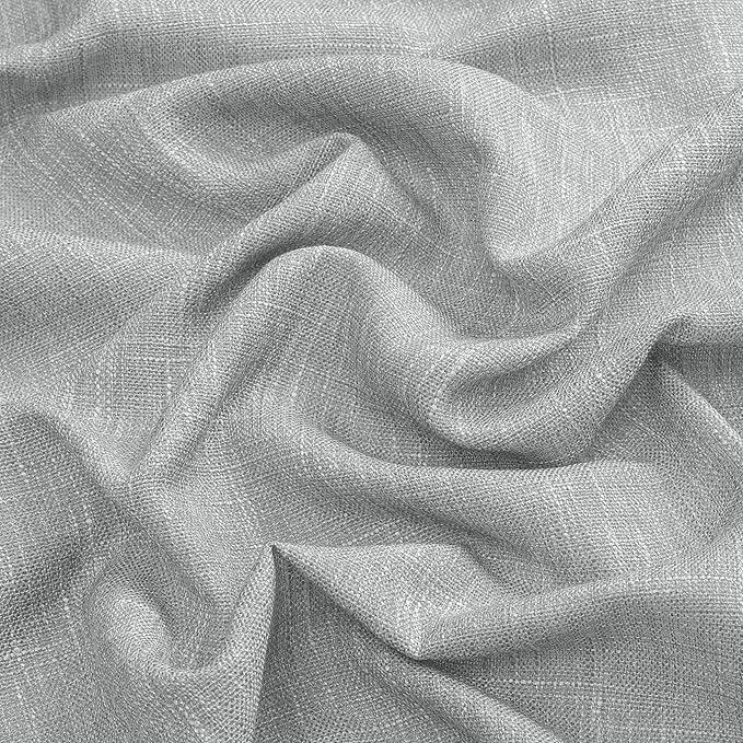 Vision Home Gray Pinch Pleated Semi Sheer Curtains Textured Light Filtering Window Curtains 84 inches for Living Room Bedroom Silver Grey Pinch Pleat Drapes with Hooks Back Tabs 2 Panels 40" Wx84 L