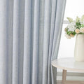 Vision Home Pinch Pleated Blue Semi Sheer Curtains Textured Light Filtering Window Curtains 63 inch for Living Room Bedroom Rayon Blended Chambray Blue Pinch Pleat Drapes with Hooks 2 Panels 40"Wx63"L