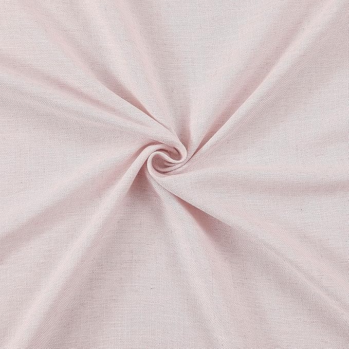 Vision Home Soft Pink Pinch Pleated Semi Sheer Curtains Textured Linen Blended Light Filtering Window Curtains 72 inch for Living Room Bedroom Patio Pinch Pleat Drapes with Hooks 1 Panel 60" Wx72 L