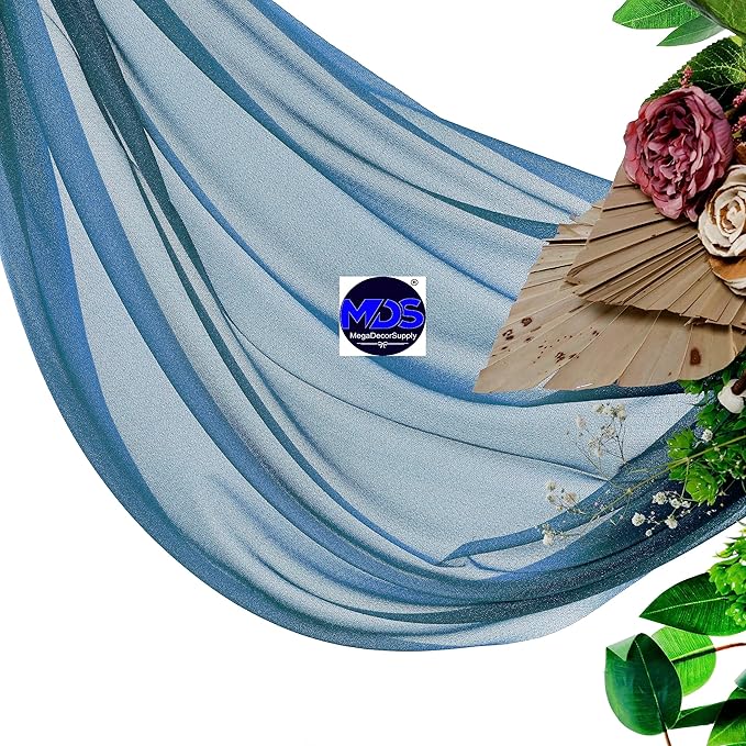 MDS Halloween Chiffon Draping Fabric - 1 Panel, 30" Wide x 20ft Long - Sheer Spooky Arbor & Canopy Drapery for Haunted House Backdrops, Party Ceilings, DIY Costumes & Themed Events - Dark Teal