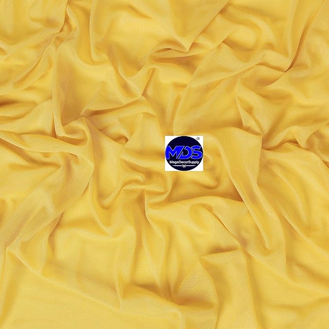MDS Halloween Chiffon Draping Fabric - 1 Panel, 30" Wide x 100ft Long - Sheer Spooky Arbor & Canopy Drapery for Haunted House Backdrops, Party Ceilings, DIY Costumes & Themed Events - Gold