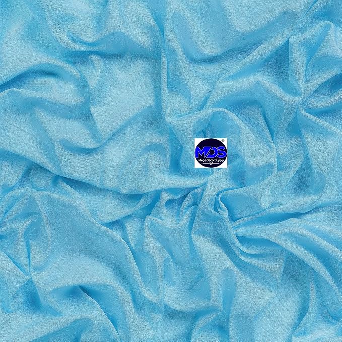 MDS Halloween Chiffon Draping Fabric - 2 Panel, 30" Wide x 50ft Long - Sheer Spooky Arbor & Canopy Drapery for Haunted House Backdrops, Party Ceilings, DIY Costumes & Themed Events - Turquoise