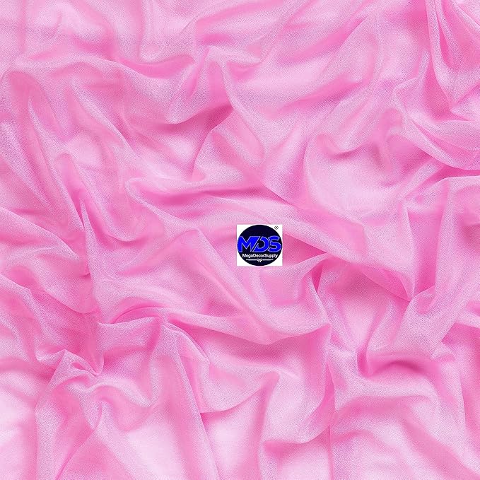 MDS Halloween Chiffon Draping Fabric - 2 Panel, 30" Wide x 100ft Long - Sheer Spooky Arbor & Canopy Drapery for Haunted House Backdrops, Party Ceilings, DIY Costumes & Themed Events - Bubblegum Pink